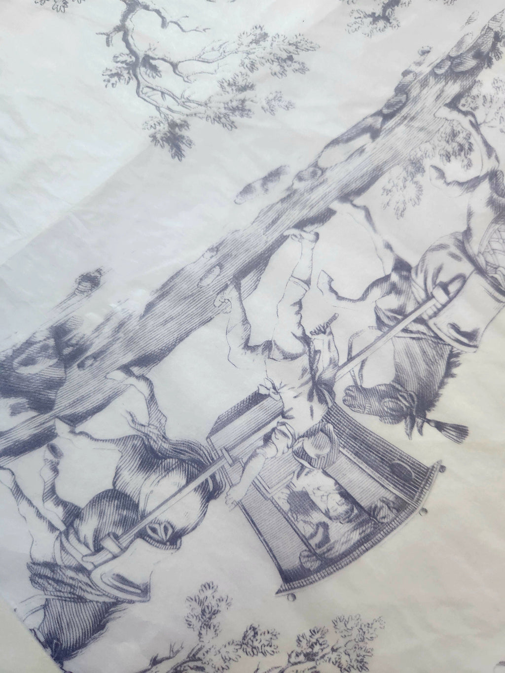 Empire Toile de Jouy Large Format Decoupage Paper for Furniture Art