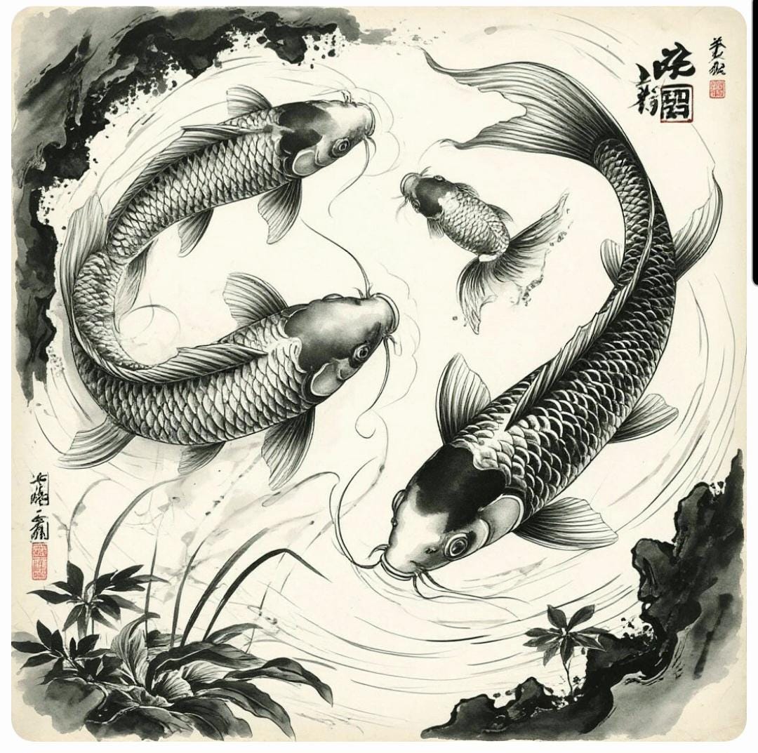 Koi Fish Decoupage Paper