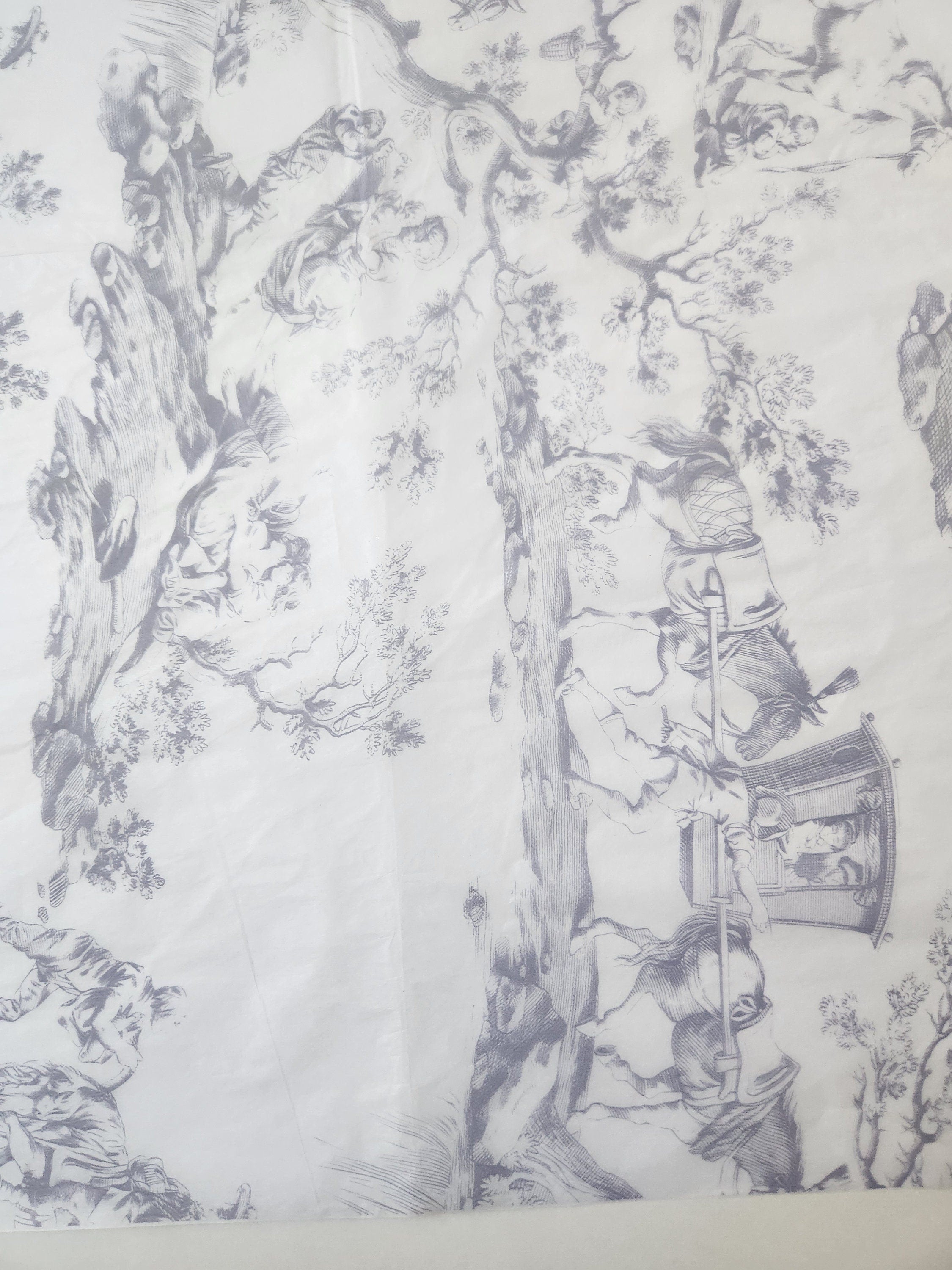 Empire Toile de Jouy Large Format Decoupage Paper for Furniture Art