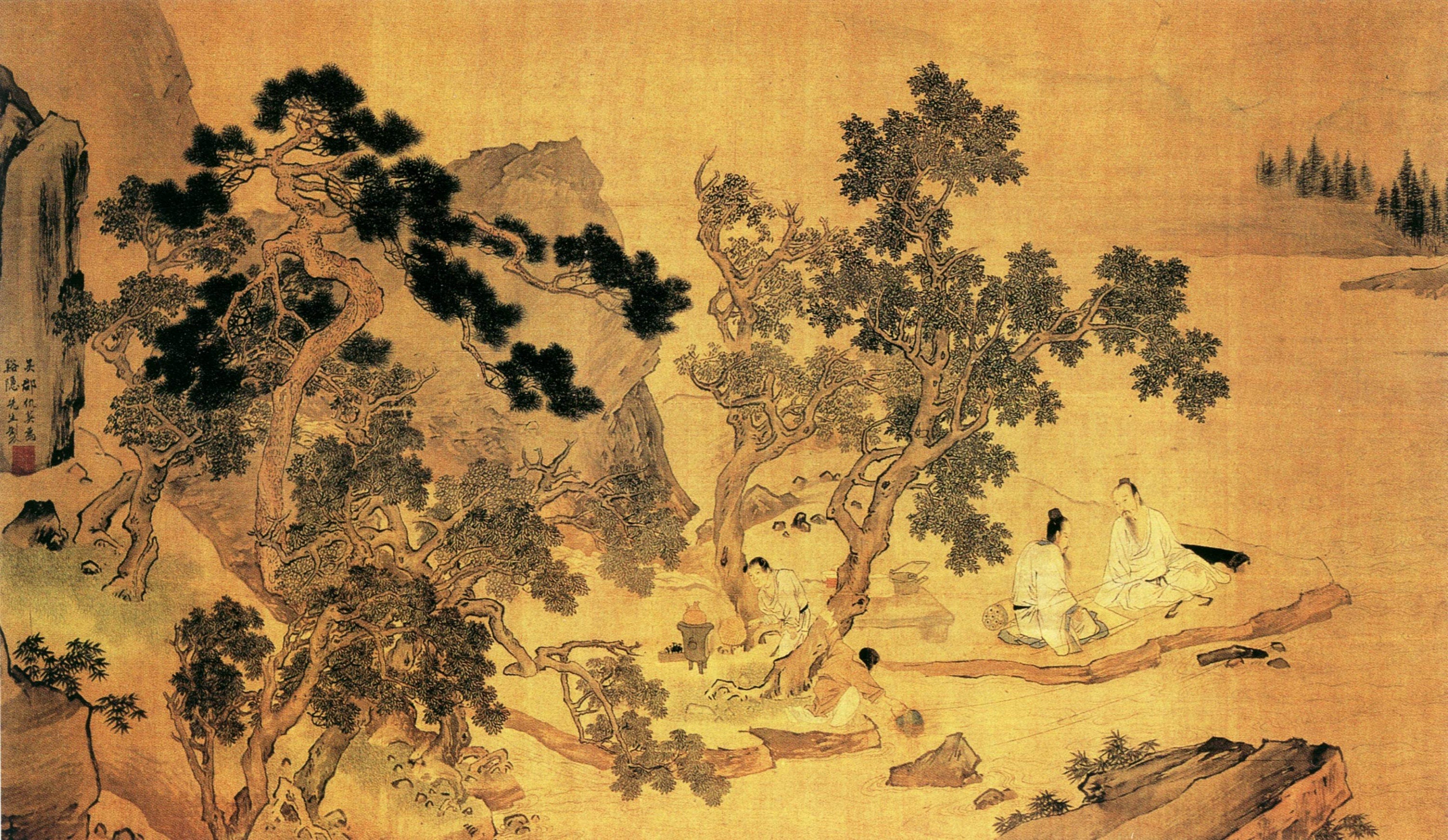 Serene Chinese Landscape Decoupage Paper for Furniture