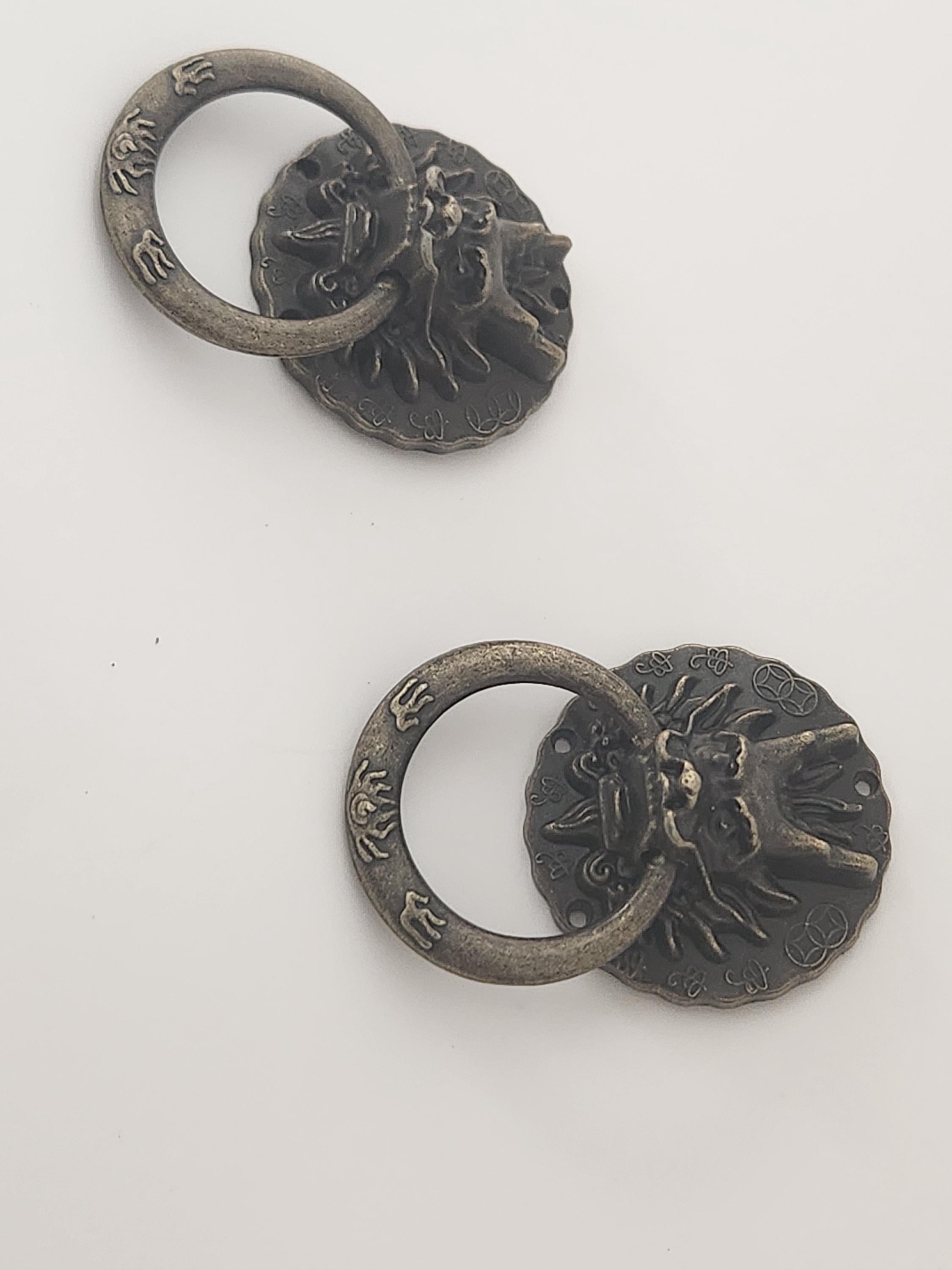 Dragon Head Ring Pulls In Antique Bronze