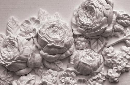 Roses Bas Relief Silicone Mold