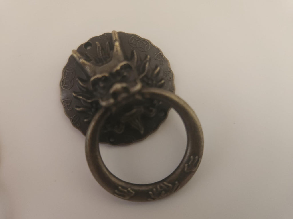 Dragon Head Ring Pulls In Antique Bronze
