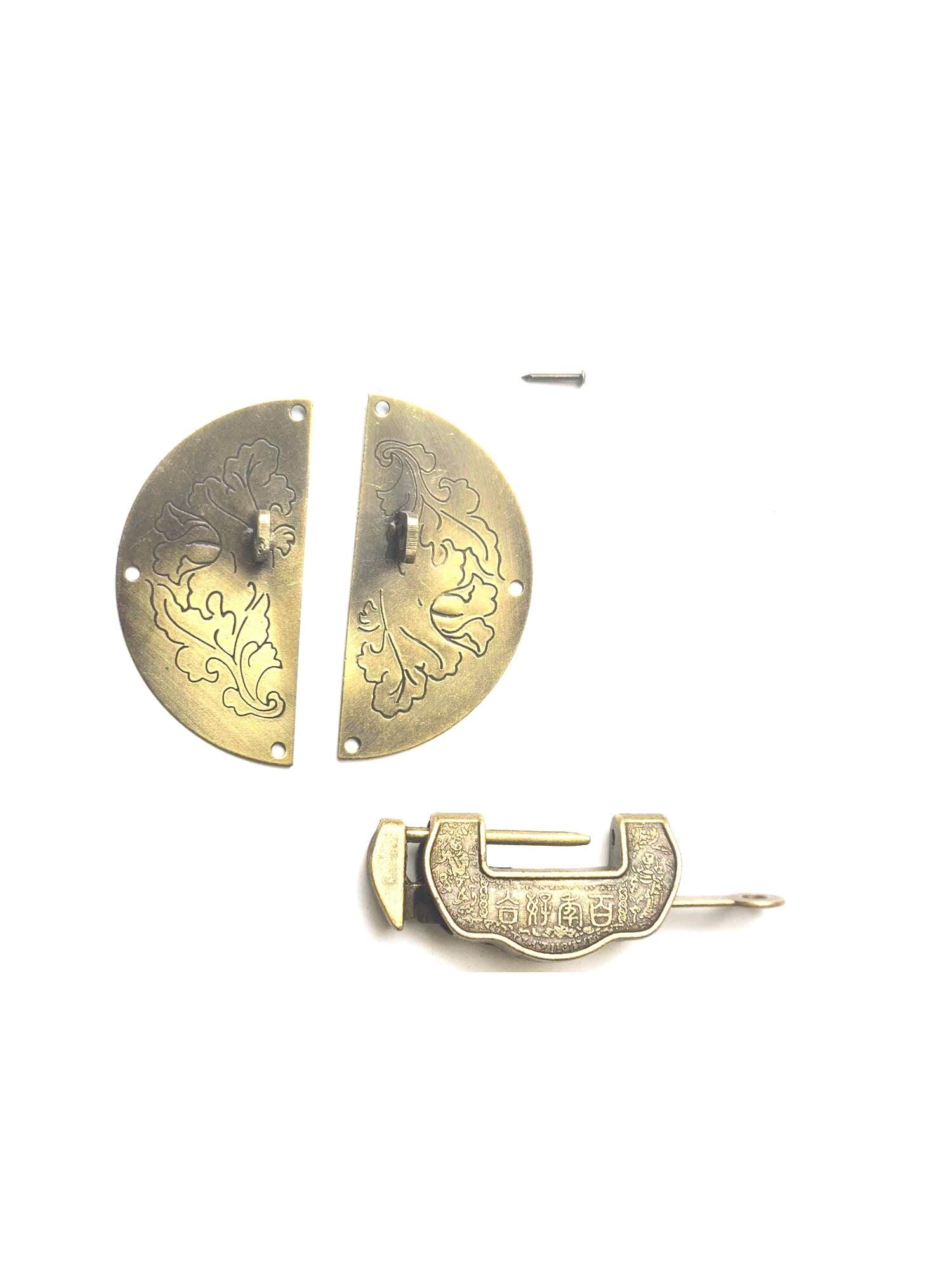 Fareone Antiqued Bronze Chinese Cabinet Furniture Pull with Padlock