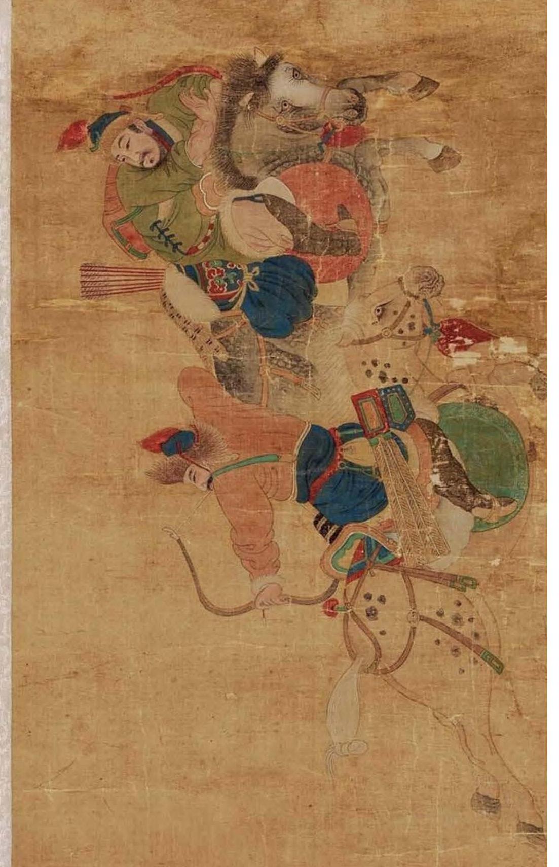Chinese Horsemen Decoupage Paper