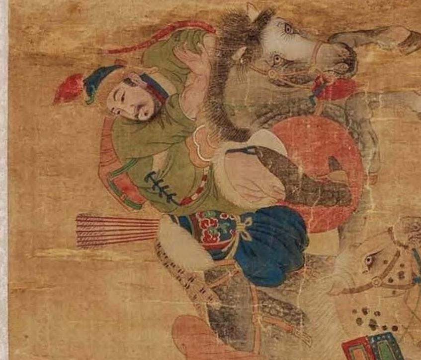 Chinese Horsemen Decoupage Paper