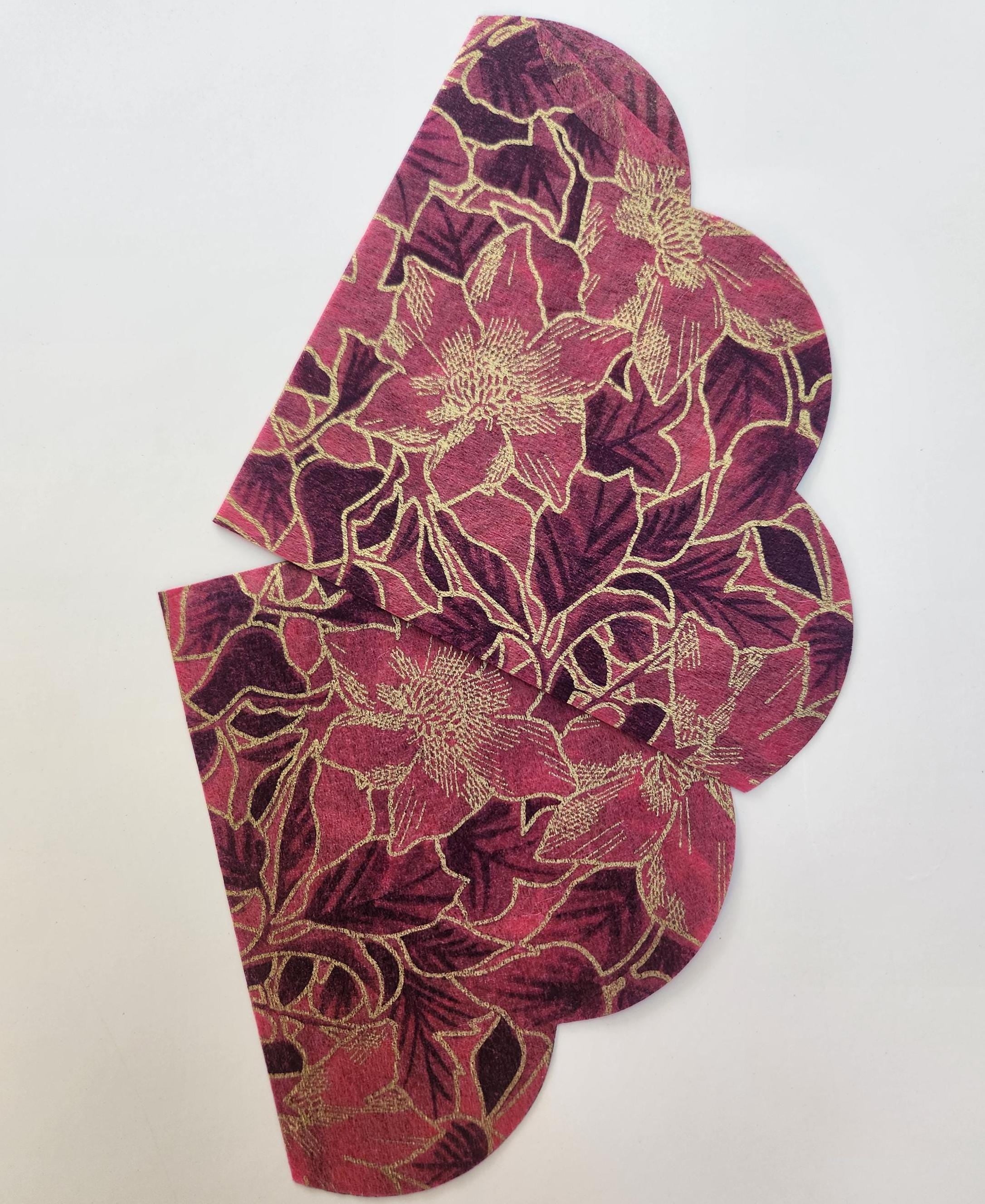 Gold Foil Frosted Poinsettia Rice Paper Napkins