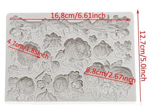 Roses Bas Relief Silicone Mold