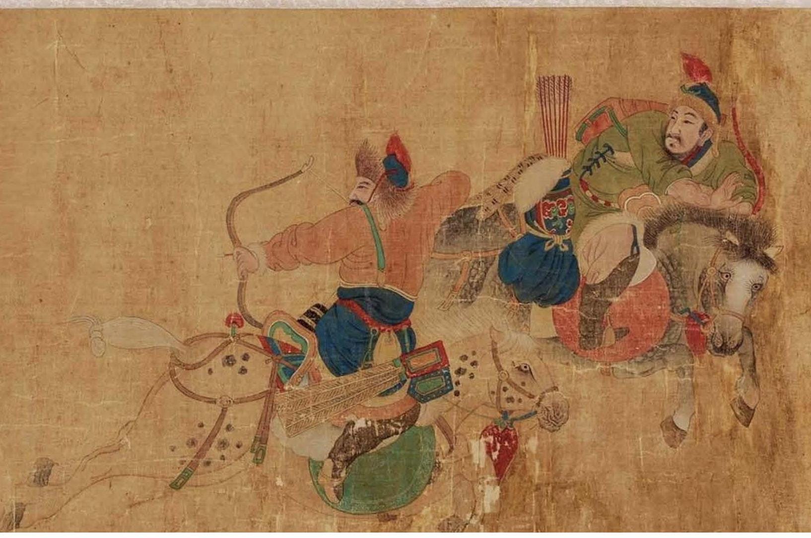 Chinese Horsemen Decoupage Paper