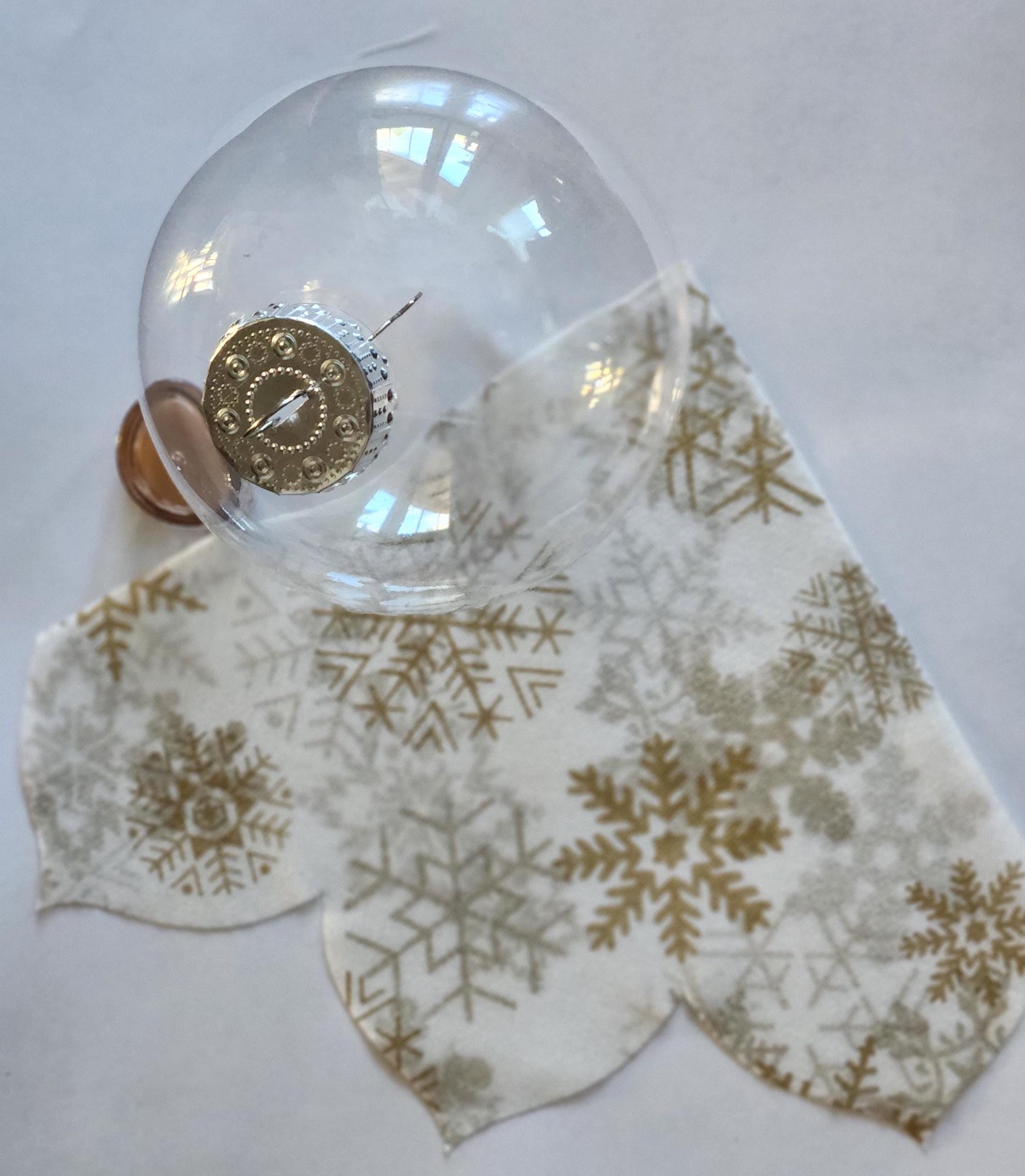 Gold Snowflakes Silk Rice Paper Napkins for Decoupage