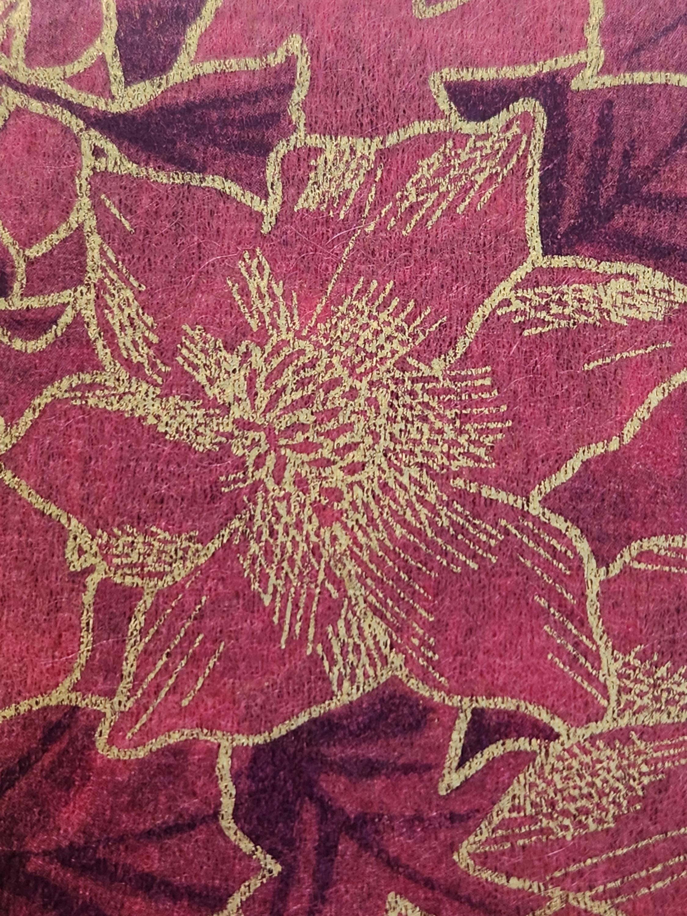 Gold Foil Frosted Poinsettia Rice Paper Napkins