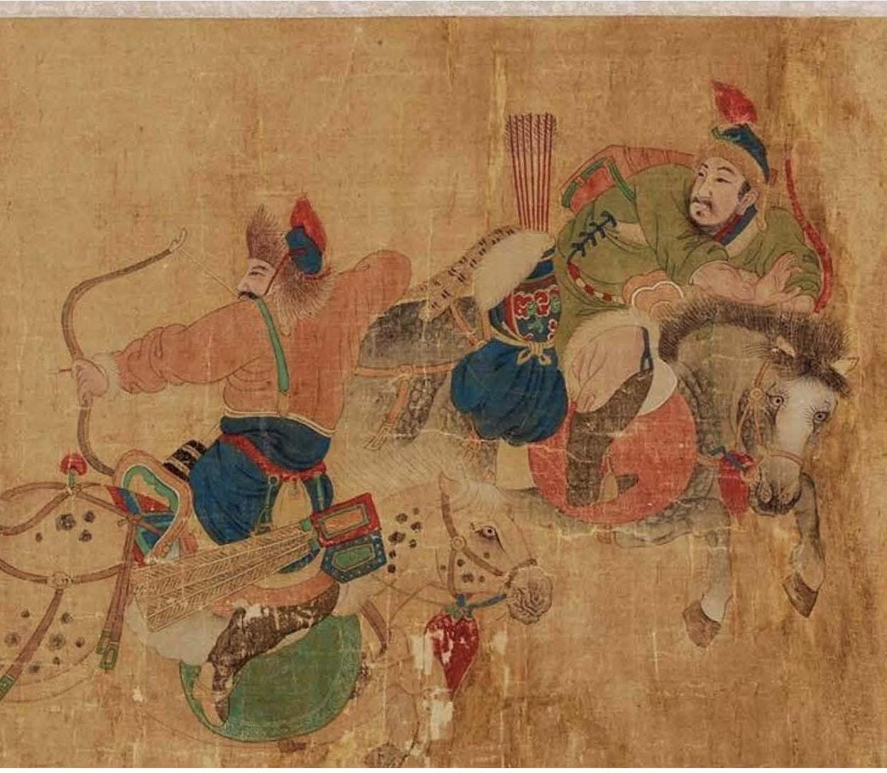 Chinese Horsemen Decoupage Paper