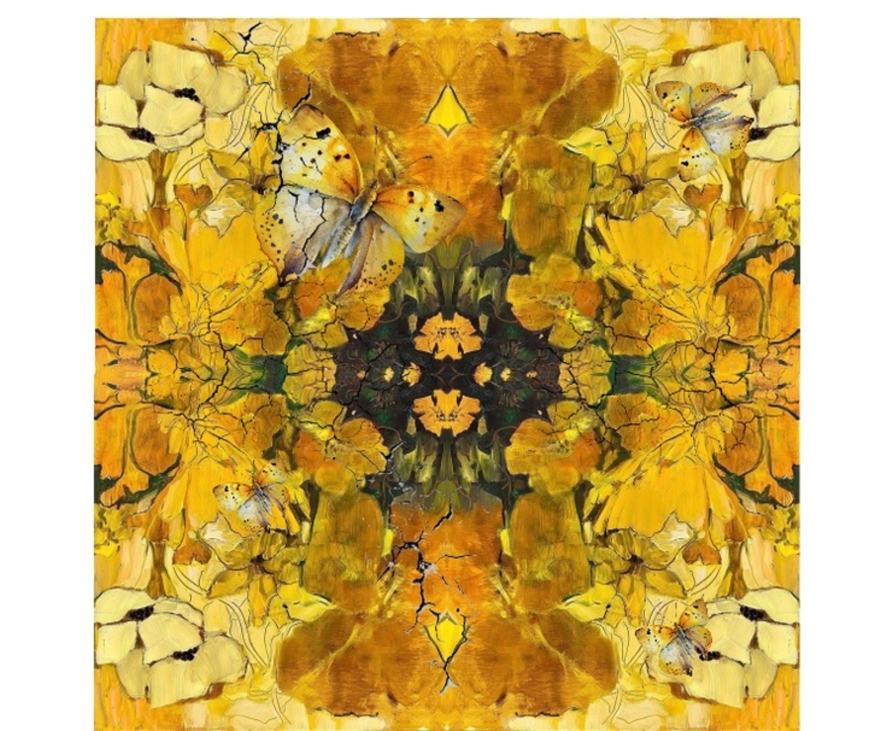 Golden Butterflies Abstract  Decoupage Paper