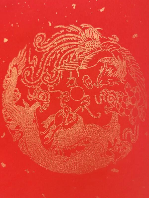 Golden Dragons Chinese Decoupage Paper